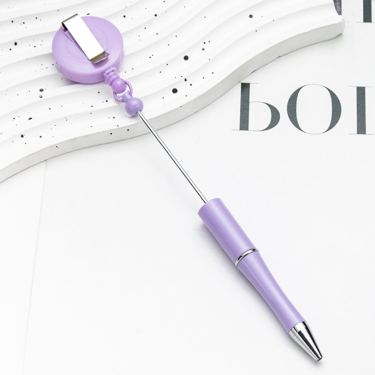 Wholesale 2pcs Beadable Pens Retractable Buckle Plastic Easy Pull Buckle Ballpoint Pen